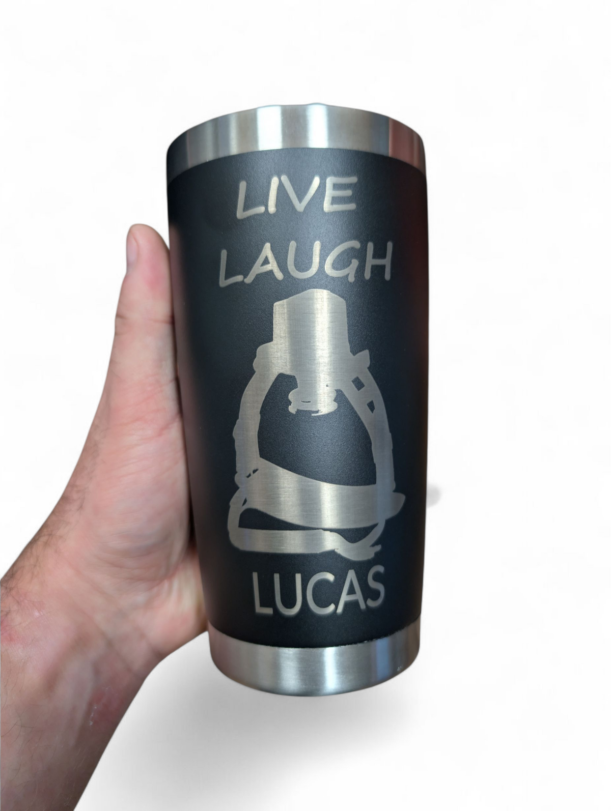 Funny Paramedic Gift | "Live Laugh Lucas" Engraved Tumbler | EMS Firefighter Nurse Humor | Coffee Cup - Weiss Workshop 