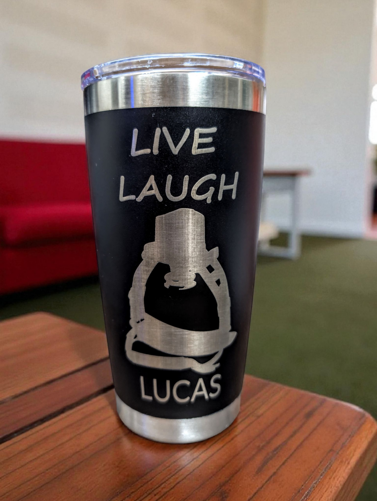 Funny Paramedic Gift | "Live Laugh Lucas" Engraved Tumbler | EMS Firefighter Nurse Humor | Coffee Cup - Weiss Workshop 